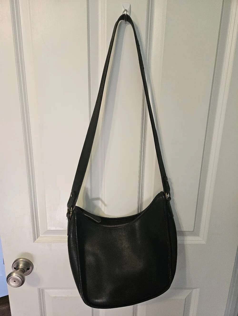 Coach Vintage Leather Black Saddle Bag